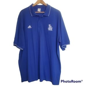 Adidas LA Dodgers Baseball Embroidered Polo Shirt Short Sleeve Size 2XL